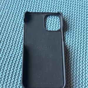 iPhone 12 Mini Coach Case, Black Leather
